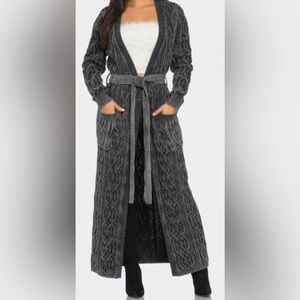 Knit Long Gray Cardigan Sweater – various sizes